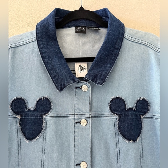 Disney Two-Tone Blue Jean Jacket with Mickey Accents - Picture 4 of 8
